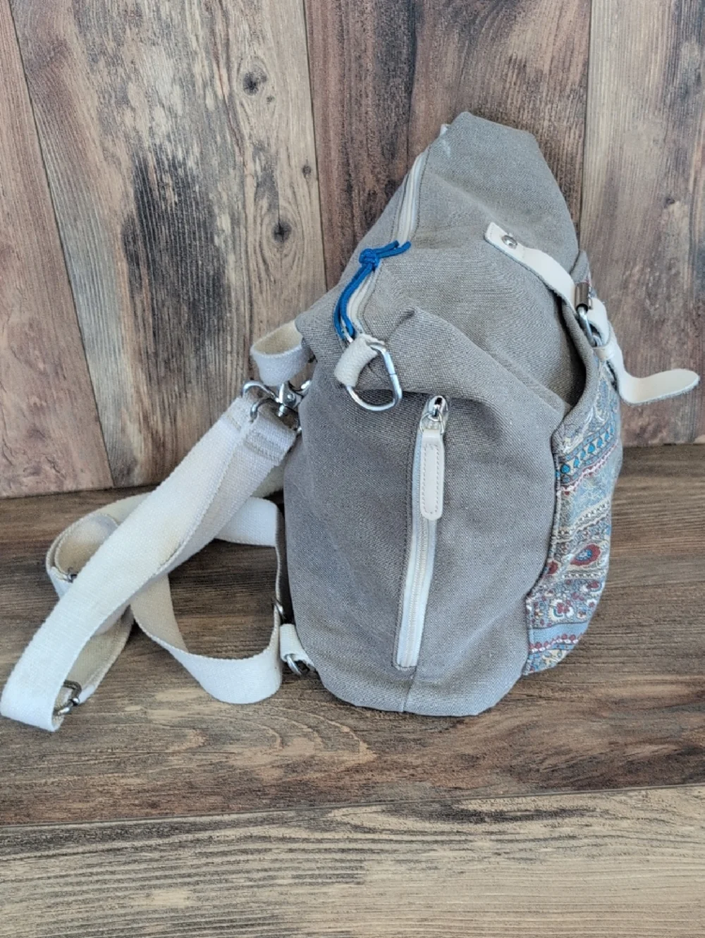 Canvas Artisan Convertible Boho Backpack Crossbody Bag            AB185